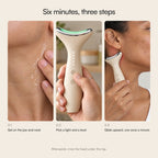 Three steps: gel on the jaw and neck, pick a light and a level, glide upward one zone a minute. Afterwards, rinse the head under the tap.